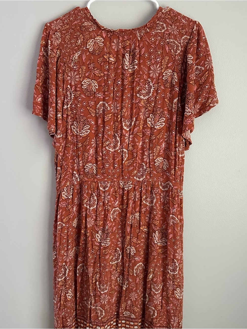 XL Knox Rose Boho Fall Maxi / Midi Dress Womens floral terracotta orange rust - Picture 2 of 6